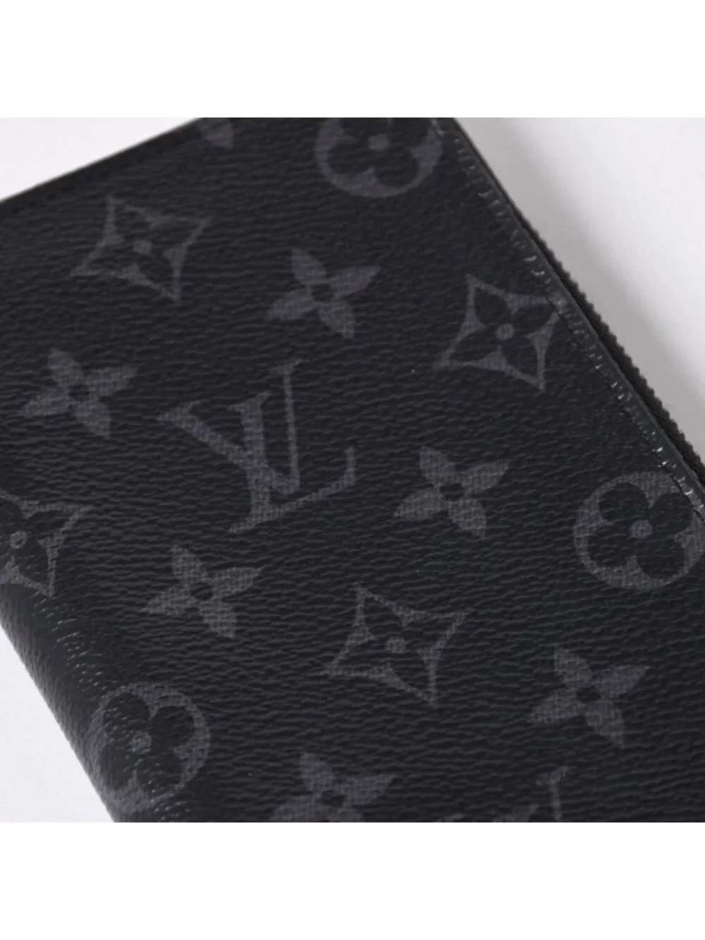 Louis Vuitton Zippy Wallet Vertical Monogram Eclipse Canvas Black Silver